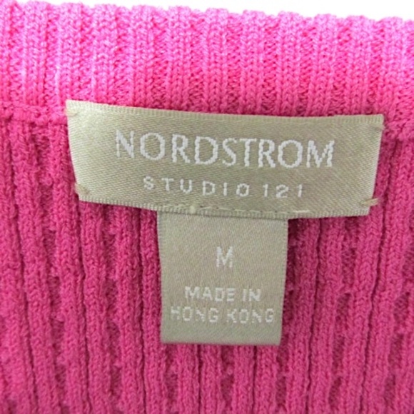NWT Nordstrom Hot Pink Knit Stretch Top, Size M - Picture 8 of 8